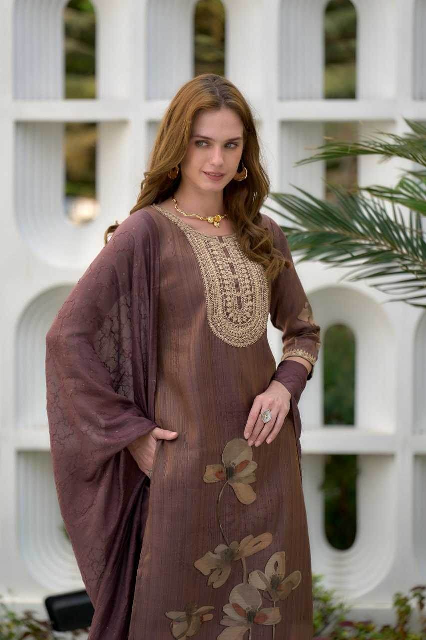 Tissue Ethnic Embroidered Kurti - MYLUXURY LANE ENTERPRISE